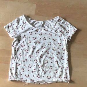 white floral cropped top